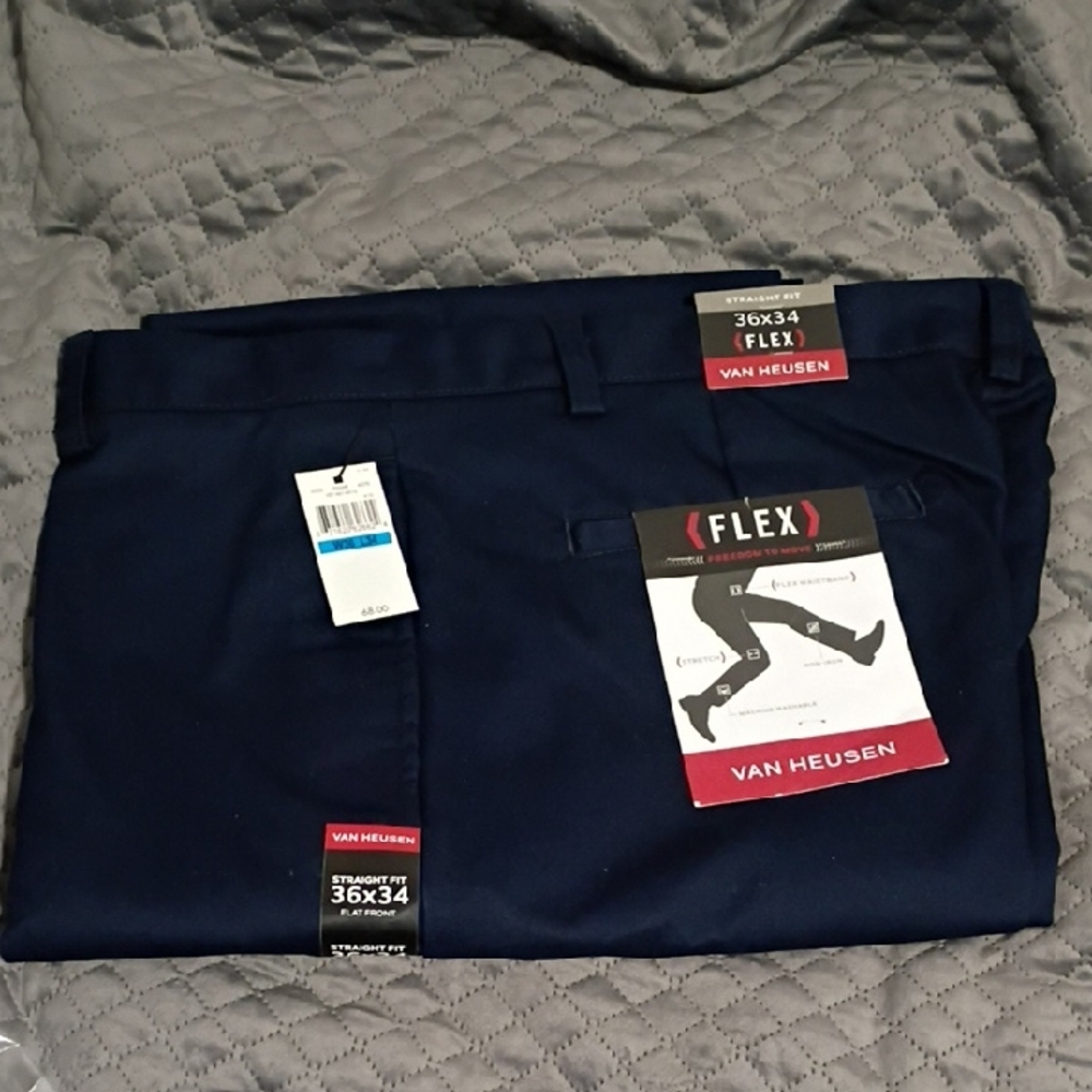 Van Heusen Dark Blue Flex Trousers